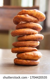 piledup stack of homemade doughnut