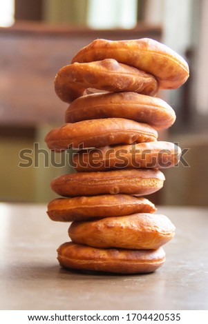 piledup stack of homemade doughnut