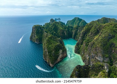 Pileh lagoon in Phi Phi Leh island, Famous place snorkel, Andaman sea, Krabi, phuket, Travel in your dream Thailand, Beautiful destination place Asia, Summer holiday outdoor vacation trip.