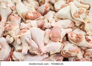 Piles Of Raw Chicken Drumstick