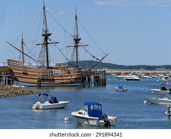 Pilgrim Ship Mayflower At Plymouth, Massachusetts