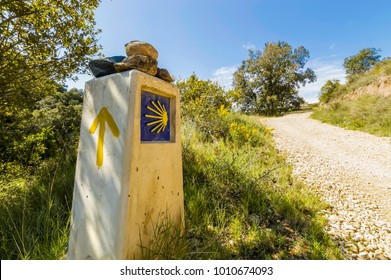 Pilgrim Sign On Camino De Santiago, Spain