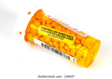 Pill Bottle With Warning Label