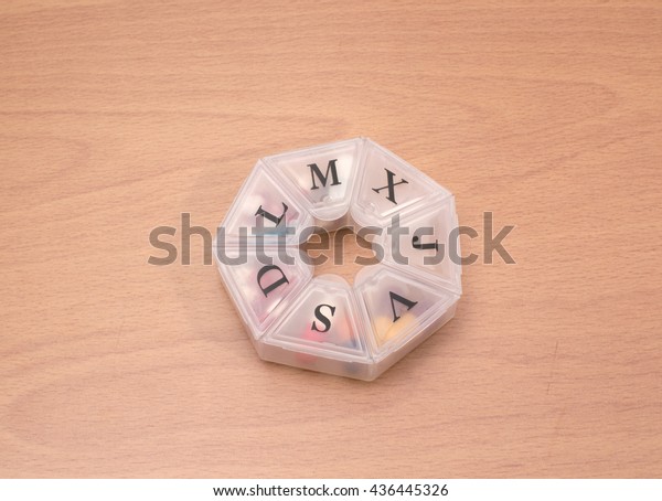 Pill Box Initials Days Week Spanish Stock Photo Edit Now