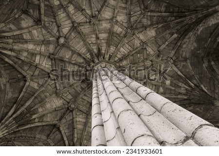 Pillar and ceiling of Elgin cathedral.