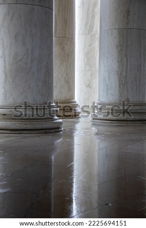 pillar reflections of stone columns