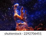 The pillars of creation, the cosmic nebula. Elements of this image furnished NASA. High quality photo