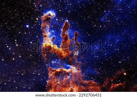 The pillars of creation, the cosmic nebula. Elements of this image furnished NASA. High quality photo