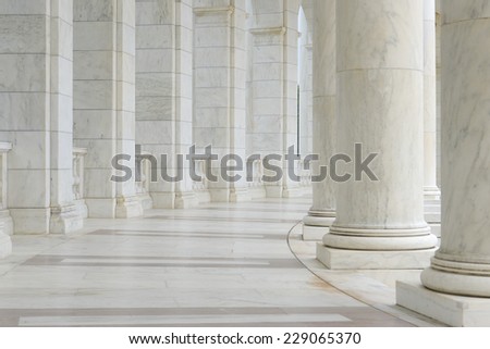 Pillars in a Hallway