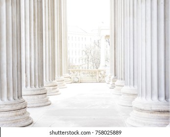 pillars at the parliament in vienna