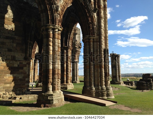 Pillars Supporting Remains Abandoned Church England Stock Photo Edit Now 1046427034