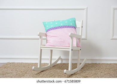 pink childrens rocking chair