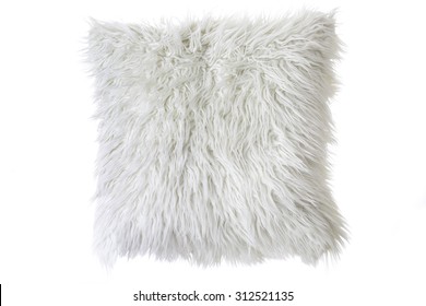 Pillow With White Fur Cover