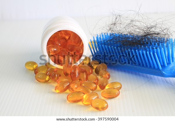 Pills Brush Hair Loss Stock Photo Edit Now 397590004