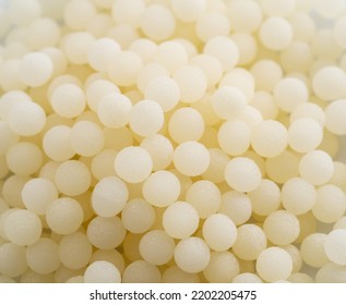 Pills Close-up.Round, Solid Pharmaceutical Oral Dosage Form Of Medication.