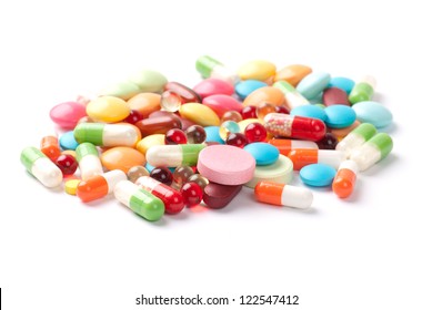 Pills Isolated On White Background