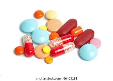 Pills Isolated On White Background