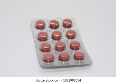 Pills For Malaria Treatment Isolated On White Background