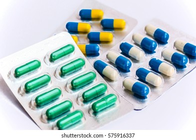 pills medicine & antibiotics on white background - Shutterstock ID 575916337