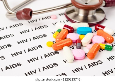 Pills On Hiv - Aids Background.