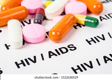 Pills On Hiv / Aids Paper Background.