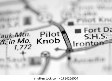 Pilot Knob. Missouri. USA On A Geography Map