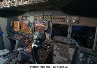 Pilot View Of The Cockpit From First Officer Seat