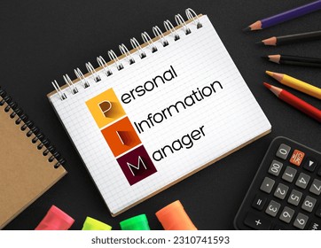 PIM - Personal Information Manager acronym on notepad, business concept background - Shutterstock ID 2310741593