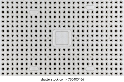 Pin Grid Array Socket - PGA - Close Overhead View Of A Pin Grid Array (PGA) Socket Commonly Used For Connecting Central Processing Units (CPUs) Into The Main Electronic Boards Of Computers.