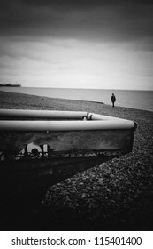 Pin Hole Image Of Brighton Beach With Boat