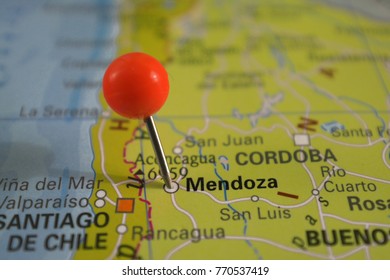 Pin In Mendoza On Map, Argentina