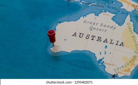 Perth In World Map Pin On Adelaide Australia World Map Stock Photo 1295410027 | Shutterstock