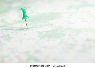Pin on route map. 