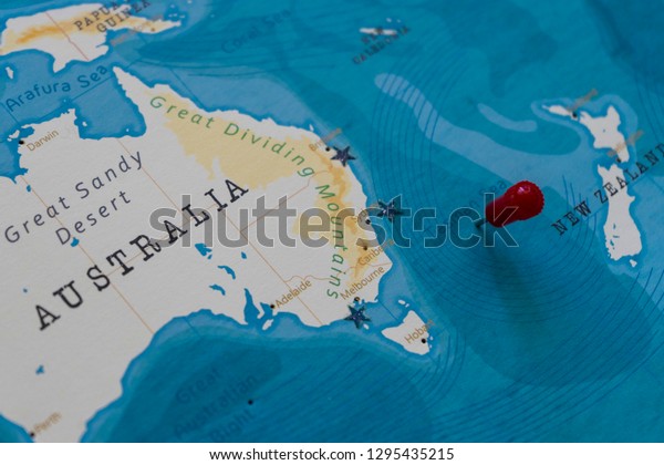 Arafura Sea On World Map Pin On Tasman Sea World Map Stock Photo 1295435218 | Shutterstock