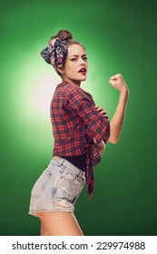 Pin Up Pose Inspired By Classic American Poster - We Can Do It