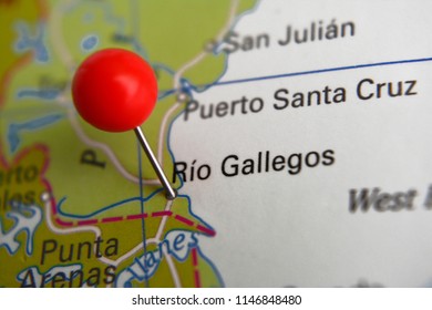 Pin In Rio Gallegos On Map, Argentina