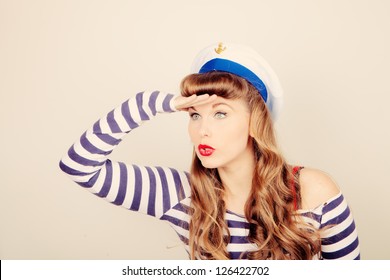 Pin Up Sailor Woman Looking