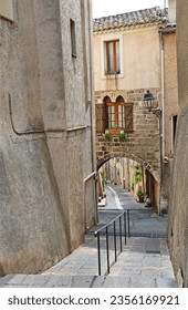 Pin street in the old part of Roquebrune-sur-Argens in the south of France
