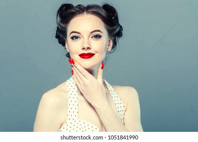 Pin Woman Vintage Beautiful Girl Pinup Stock Photo 1051841990 ...