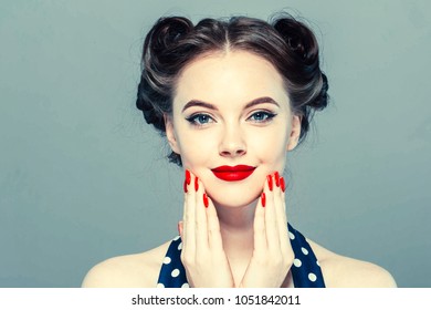 Pin Woman Vintage Beautiful Girl Pinup Stock Photo (Edit Now) 1051841882