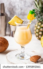 Pina Colada Cocktail With Coconut And Pineapple