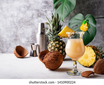 Pina Colada Cocktail With Coconut And Pineapple