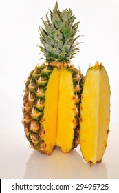 Pinapple With A Slice Cut Out Of It