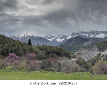 Pindus Mountains In Albania In Spring