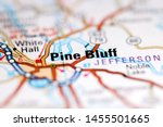 Pine Bluff. Arkansas. USA on a geography map