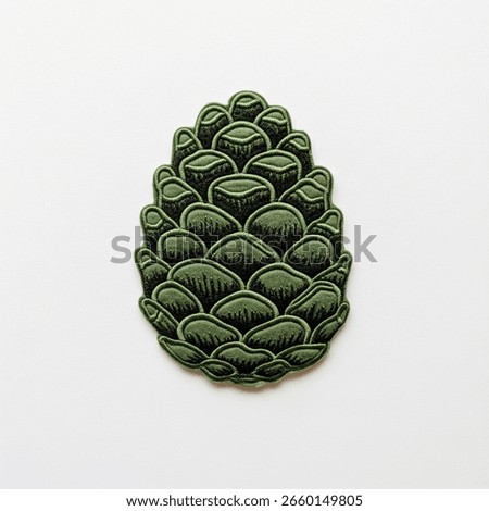 Pine Cone Embroidered Patch on white background