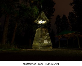 The Pine Grove School Bell In A Local County Park And Picnic Pavillion.