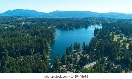 Pine Lake Neighborhood Sammamish Washington USA Aerial View