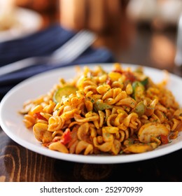 Pine Nut Vegan Pasta On Plate