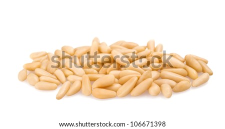 pine nuts stack isolated on white